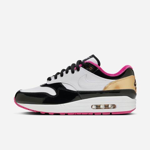 Nike Air Max 1 Men's And Women's Shoes Black White Golden Peach-40